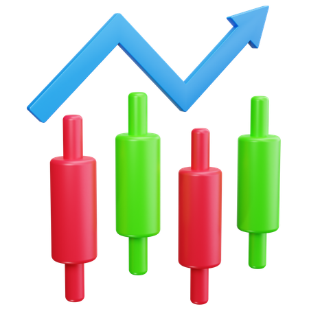 Indicador de ações  3D Icon