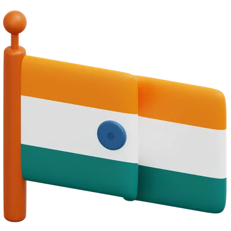 Indien Flagge  3D Icon