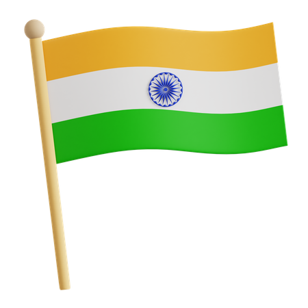 Indien Flagge  3D Icon