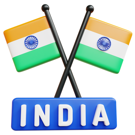 Indien Flagge  3D Icon