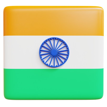 Indien Flagge  3D Icon