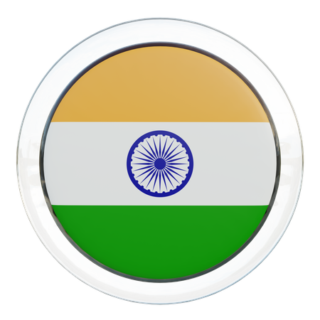 Indien Flagge Glas  3D Flag