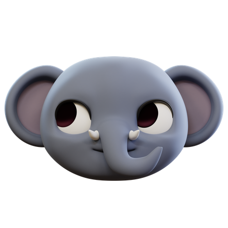 Indifferent Elephant Emoji  3D Icon