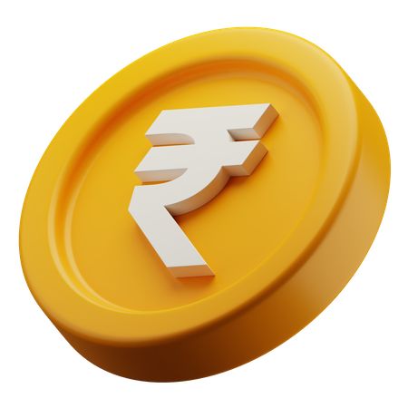 Indische Rupie Goldmünze  3D Icon