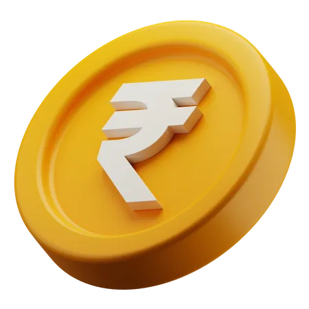 Indische Rupie Goldmünze  3D Icon