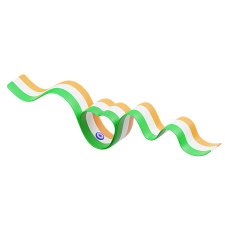 Indisches Flaggenband 3  3D Icon