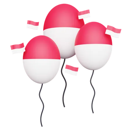 Indonesia Balloon  3D Icon