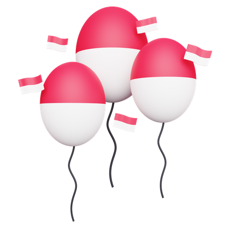 Indonesia Balloon  3D Icon