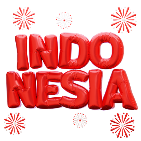 Indonesia Balloons  3D Icon