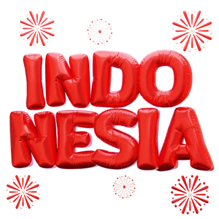 Indonesia Balloons  3D Icon