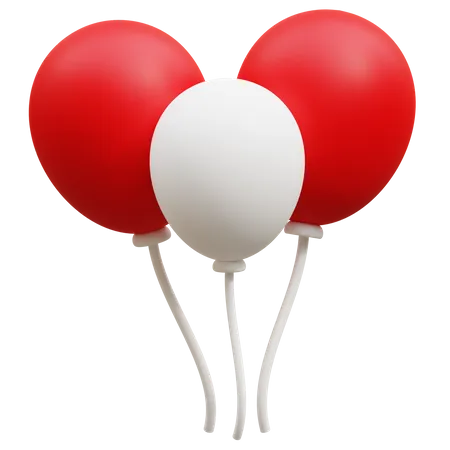 Indonesia Balloons  3D Icon