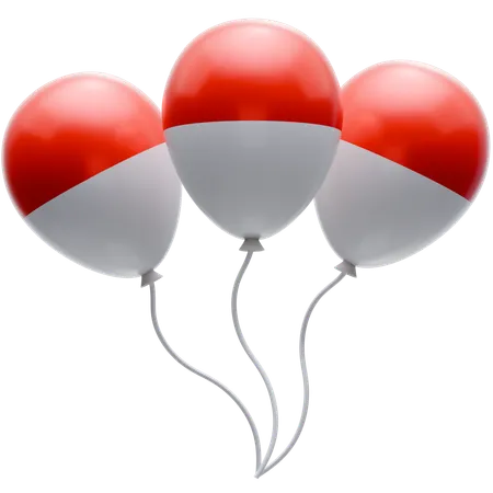 Indonesia Balloons  3D Icon