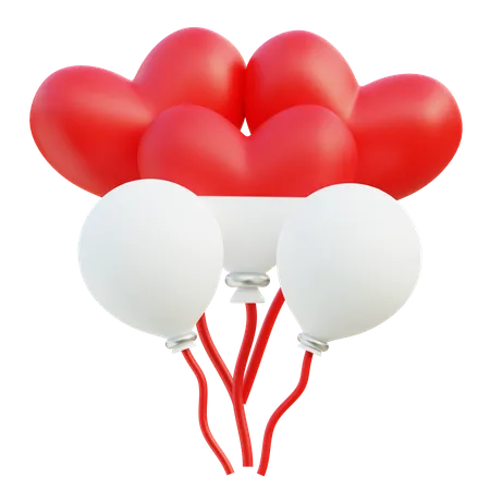 Indonesia Balloons  3D Icon