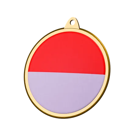 Medalha de bandeira da indonésia  3D Icon