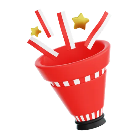 Indonesia Confetti Popper  3D Icon