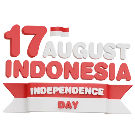 Día de la Independencia de Indonesia  3D Icon