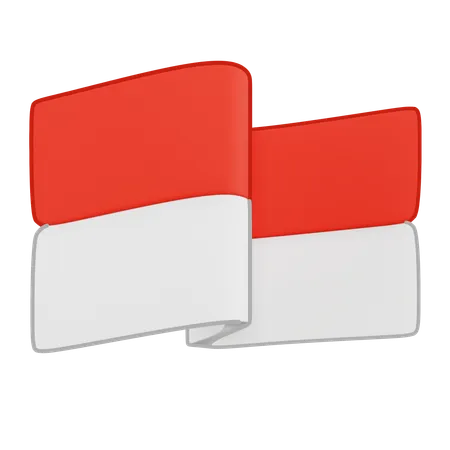 インドネシアの国旗  3D Icon