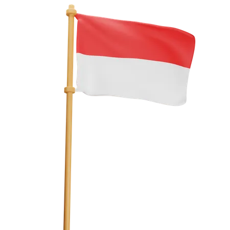 Indonesia Flag  3D Illustration