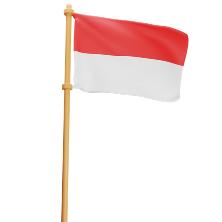 Indonesia Flag  3D Illustration