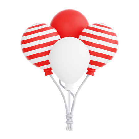 Indonesia Flag Balloon  3D Icon