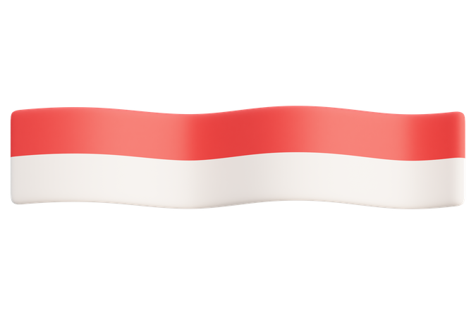 Indonesia Flag Decoration  3D Icon