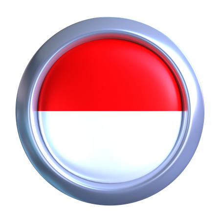 Indonesia Flag Emblem  3D Icon