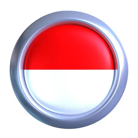Indonesia Flag Emblem  3D Icon