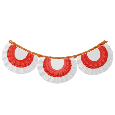 Indonesia Flag Garland  3D Icon