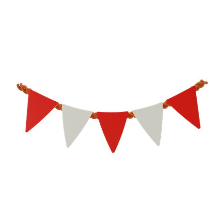 Indonesia Flag Garland  3D Icon