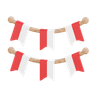 3d indonesia flag banner emoji