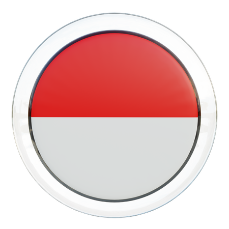 Indonesia Flag Glass  3D Icon