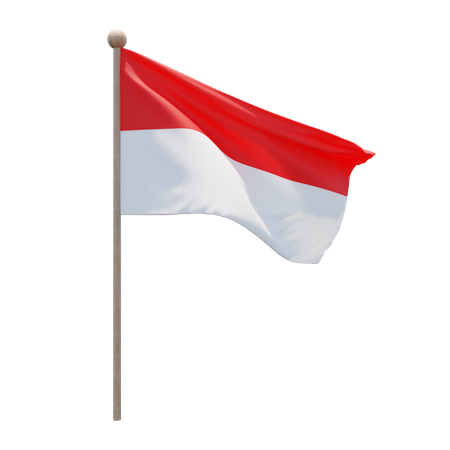 Indonesia Flag Pole 3D Illustration