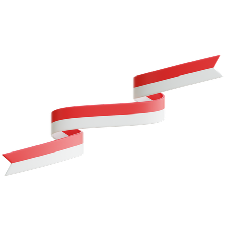 Indonesia Flag Ribbon  3D Icon
