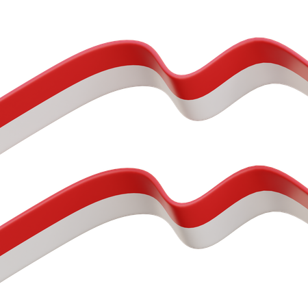 Indonesia Flag Ribbon  3D Icon