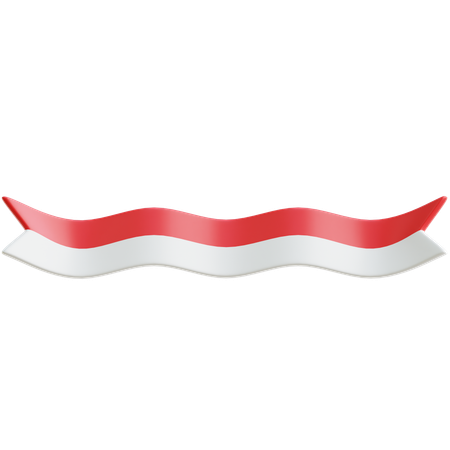 Indonesia Flag Ribbon  3D Icon