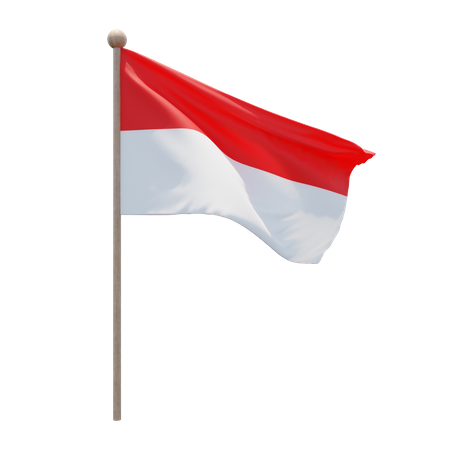 Indonesia Flagpole  3D Icon