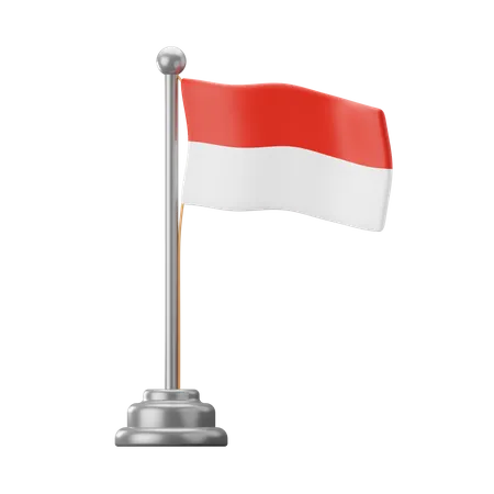 Indonesia Flagpole  3D Icon