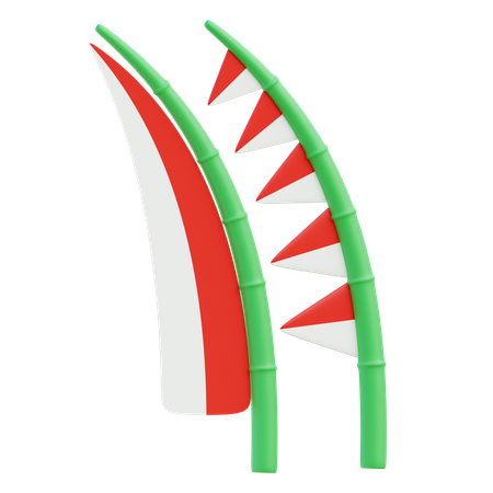 インドネシア国旗の装飾  3D Icon