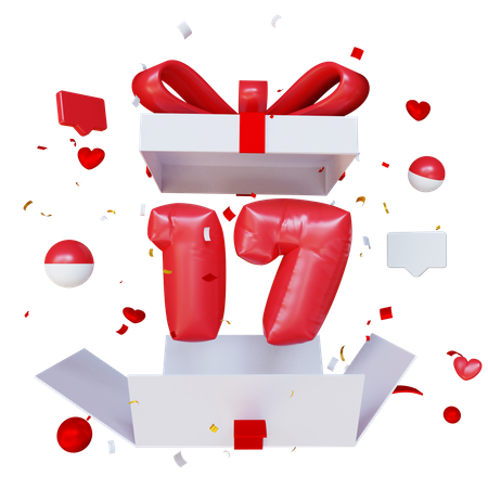 Indonesia Gift Box  3D Icon