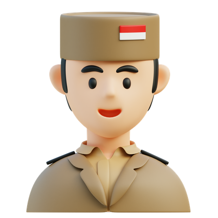 인도네시아 영웅  3D Icon