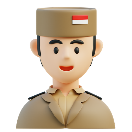 Indonesia Hero  3D Icon