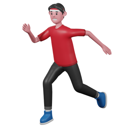 Hombre indonesia corriendo  3D Illustration