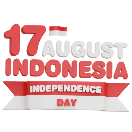 Indonesia Independence Day  3D Icon