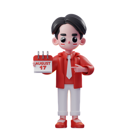 Indonesia independence day  3D Illustration