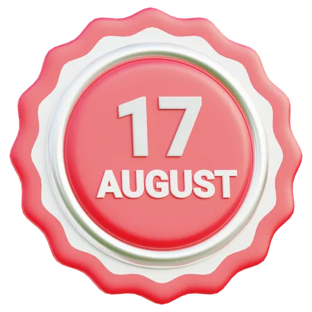 A Ceremonial Badge With 17 August In Bold Honoring Indonesias Independence Day With Its Iconic Red And White Colors 3D Icon