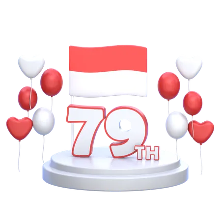 Indonesia Independence Day Decorations  3D Icon