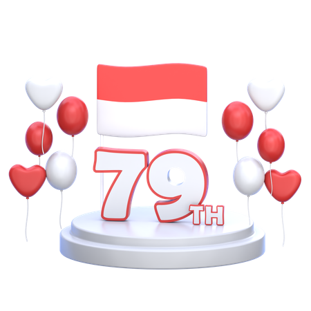 Indonesia Independence Day Decorations  3D Icon