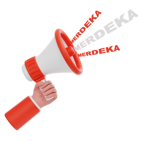 Indonesia Independence Megaphone  3D Icon