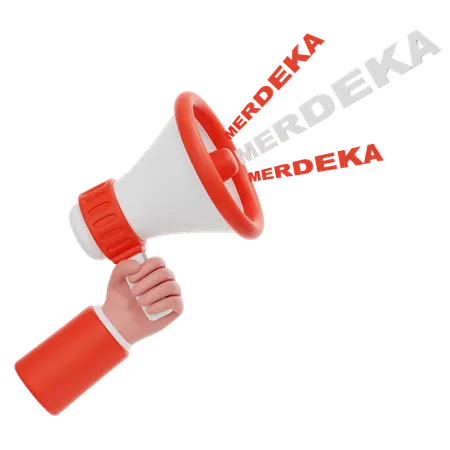 Indonesia Independence Megaphone  3D Icon