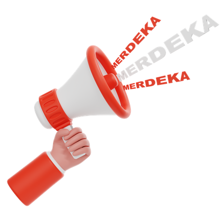 Indonesia Independence Megaphone  3D Icon